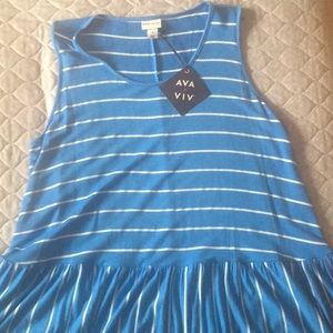 Summer sleeveless to ruffled bottom.